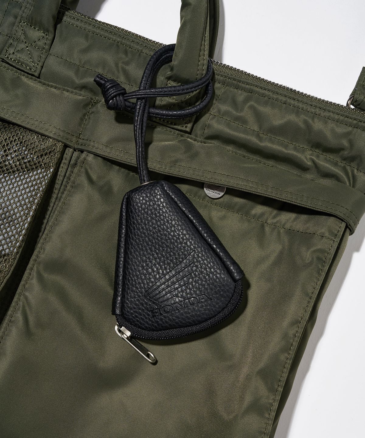 핍스 모터사이클(PHYPS MOTORCYCLE) Honda Original Wing logo Keyring Pouch_Black