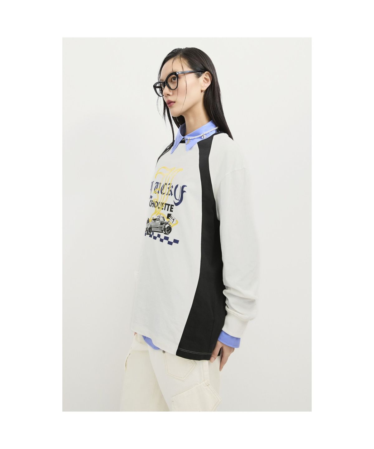 럭키슈에뜨(LUCKY CHOUETTE) Out Pocket Jogger Denim Pants (ivory) LFPDS25185IVX