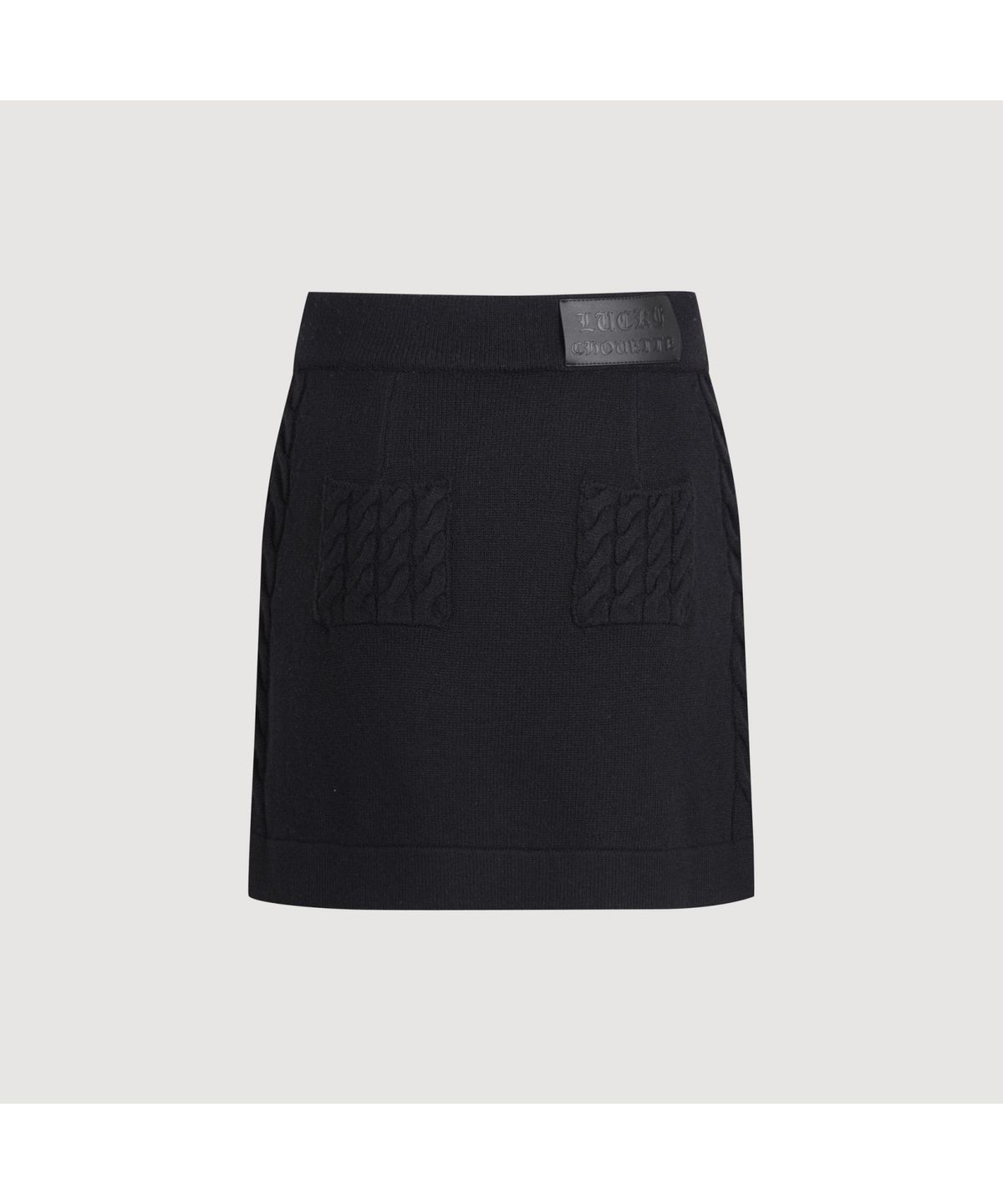 럭키슈에뜨(LUCKY CHOUETTE) Mini Knit Skirt (black) LFKDS25100BKX