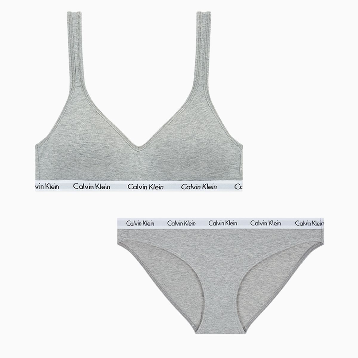 캘빈클라인 언더웨어(CALVIN KLEIN UNDERWEAR) 여성 캐러셀 패디드 브라렛 세트_그레이