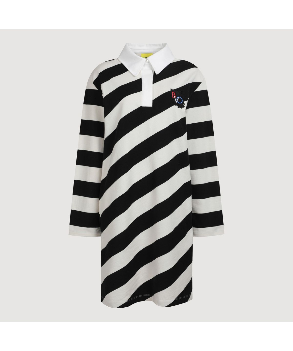 럭키슈에뜨(LUCKY CHOUETTE) Fabric Mix Jersey Collar Dress (ivory) LFDAS25120IVX
