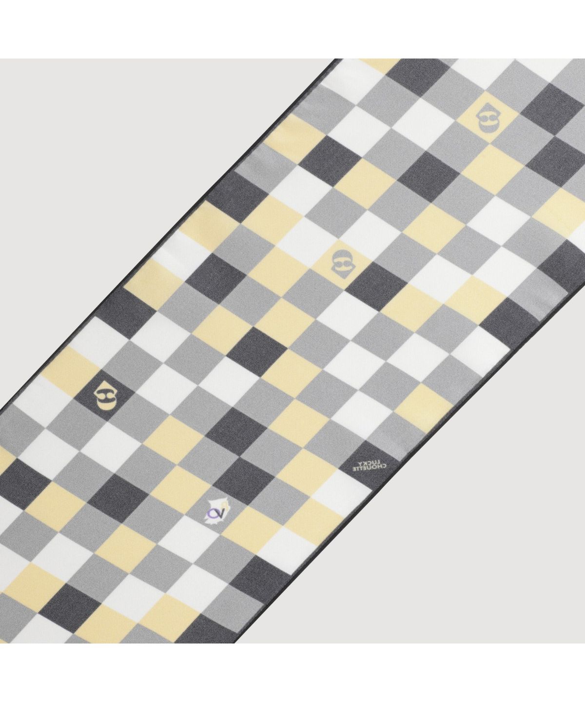 럭키슈에뜨(LUCKY CHOUETTE) Check Twilly Scarf (yellow) LXAJM25120YEX