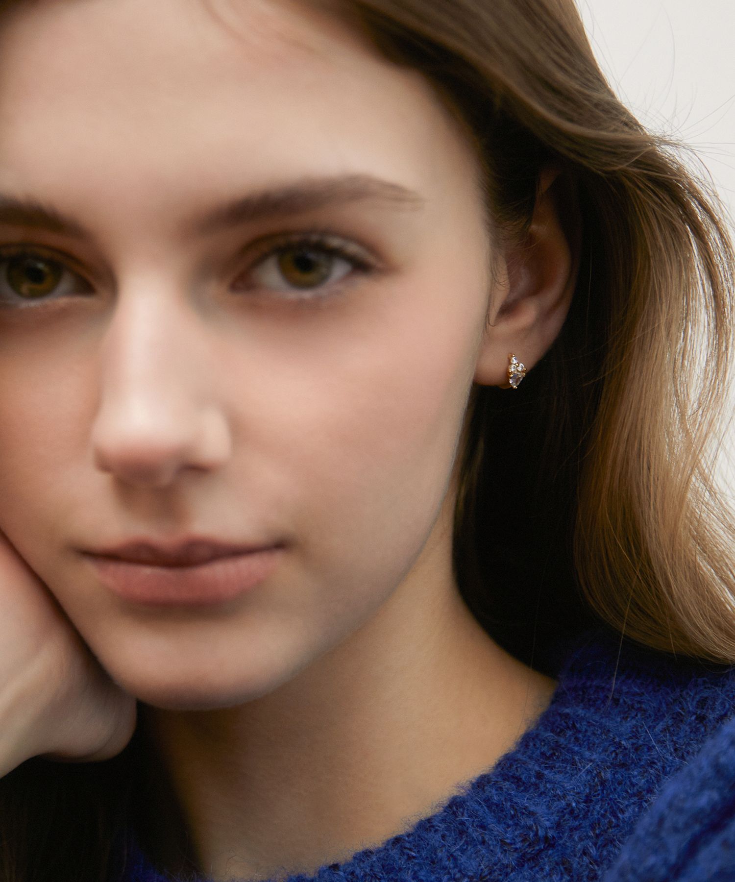 ☆TATIANA☆ Silver 925 Shine Hoop Earrings EC3057 MUSINSA | TATIANA (Silver 925) Dewey Blossom Hoop Earrings