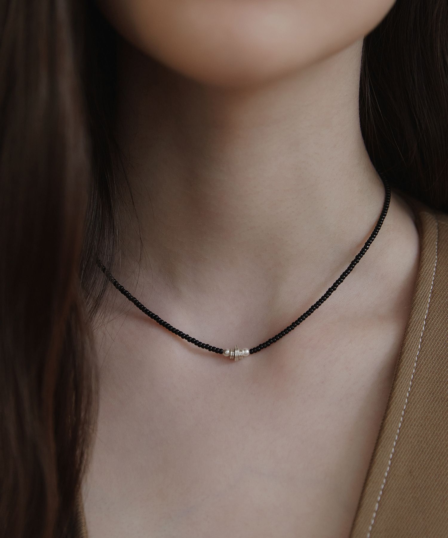 MUSINSA公式 | TATIANA Stacked Pendant Bead Necklace NZ2446