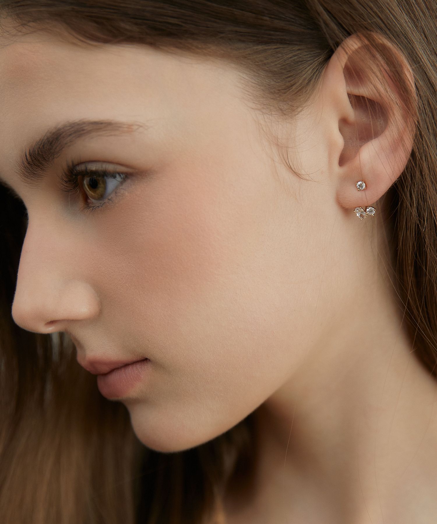 【TATIANA】(Silver925) Petit Birthstone Ear Jacket Earrings MUSINSA公式 | TATIANA (Silver 925) Glimmer Drop Ear Jacket