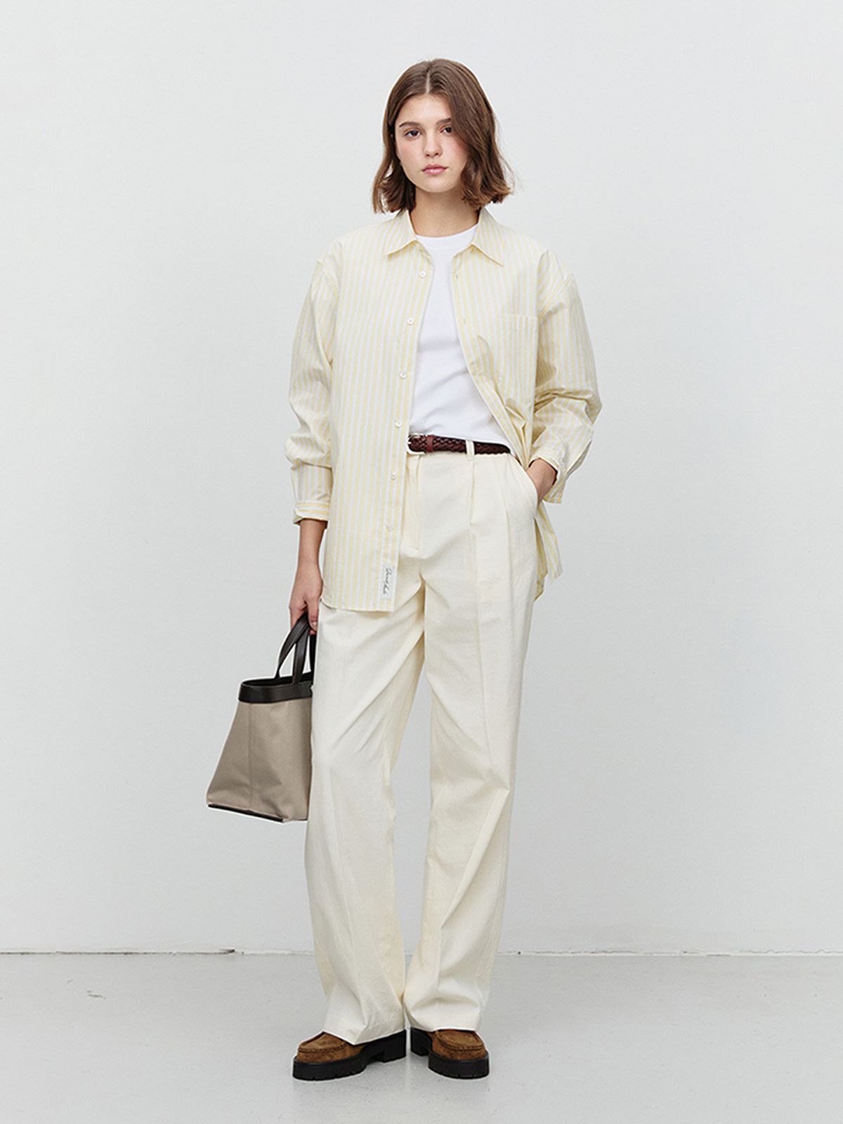 던스트(DUNST) DOUBLE PLEATED CHINO SLACKS_UDPA5A213_IVORY