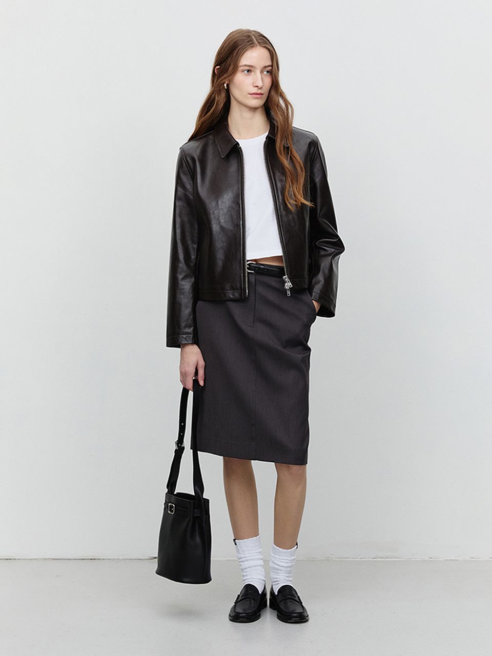 MUSINSA | DUNST FOR WOMEN UNIXEX CALF SKIN COLLARED BLOUSON