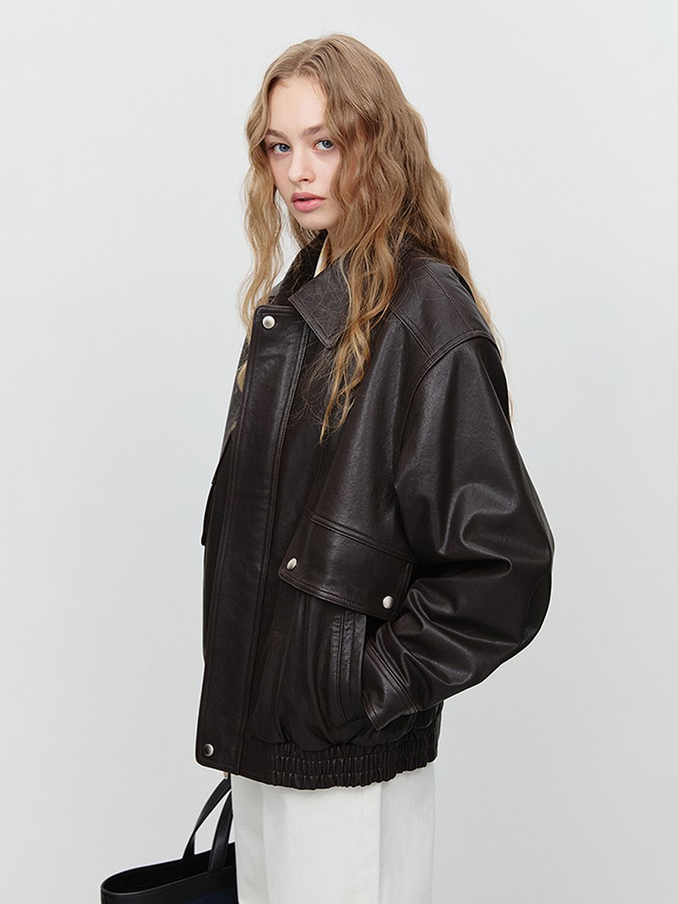 DUNST ブラック オーバーサイズ ヴィンテージ レザージャケット Dunst