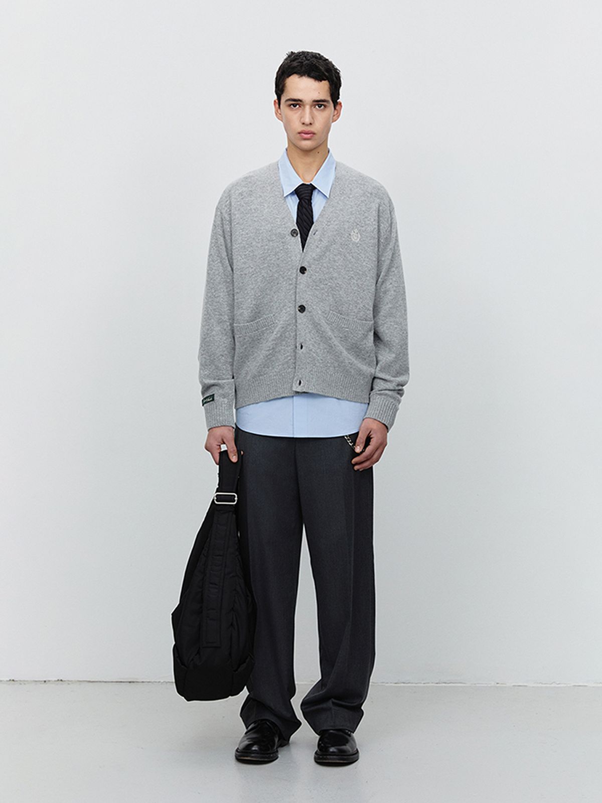 던스트 포 맨(DUNST FOR MEN) SEMI-WIDE SLACKS_UDPA5A306_MELANGE GREY