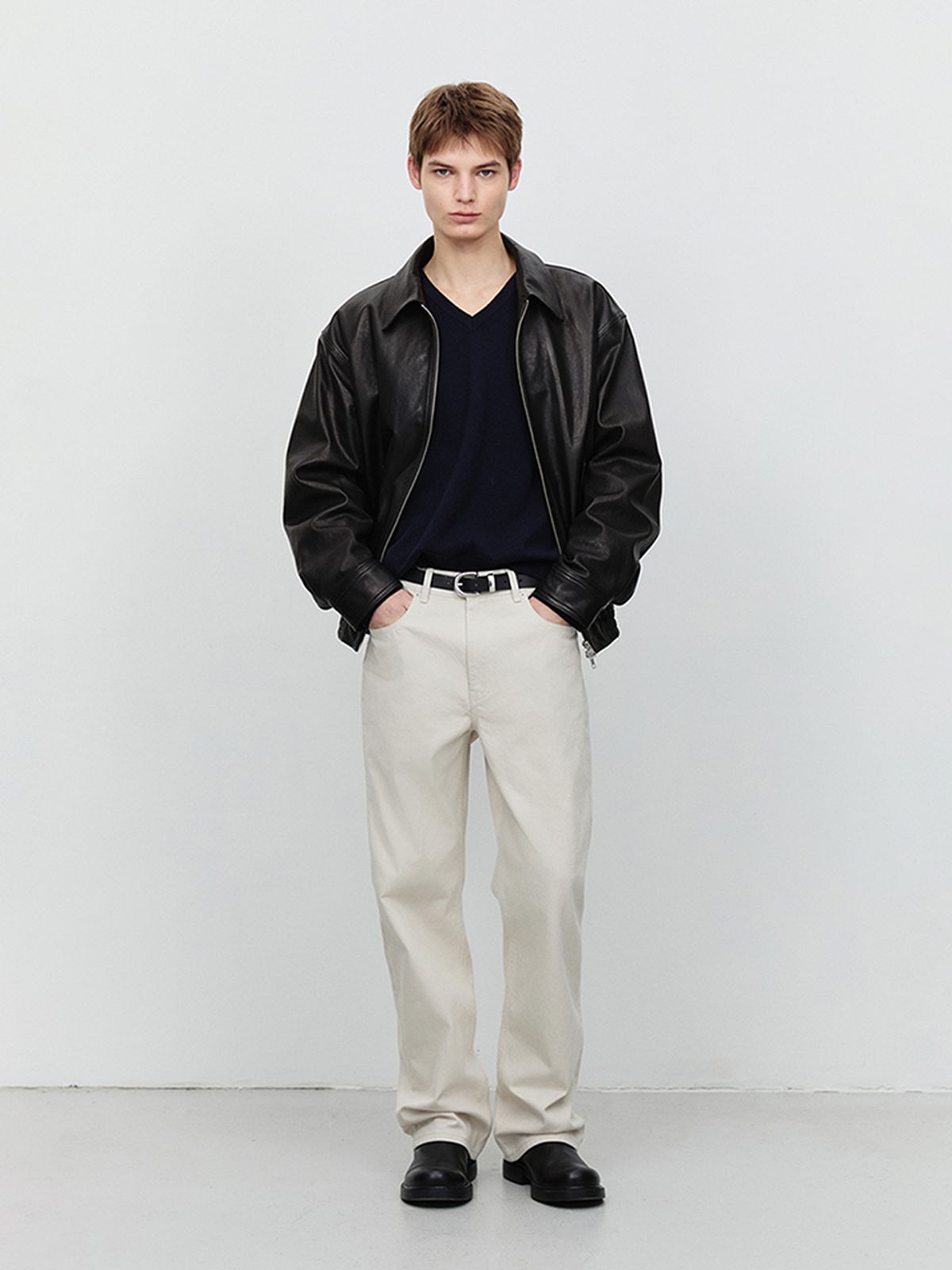 던스트 포 맨(DUNST FOR MEN) LOW RISE LOOSE JEANS_UDPA5A301_BEIGE
