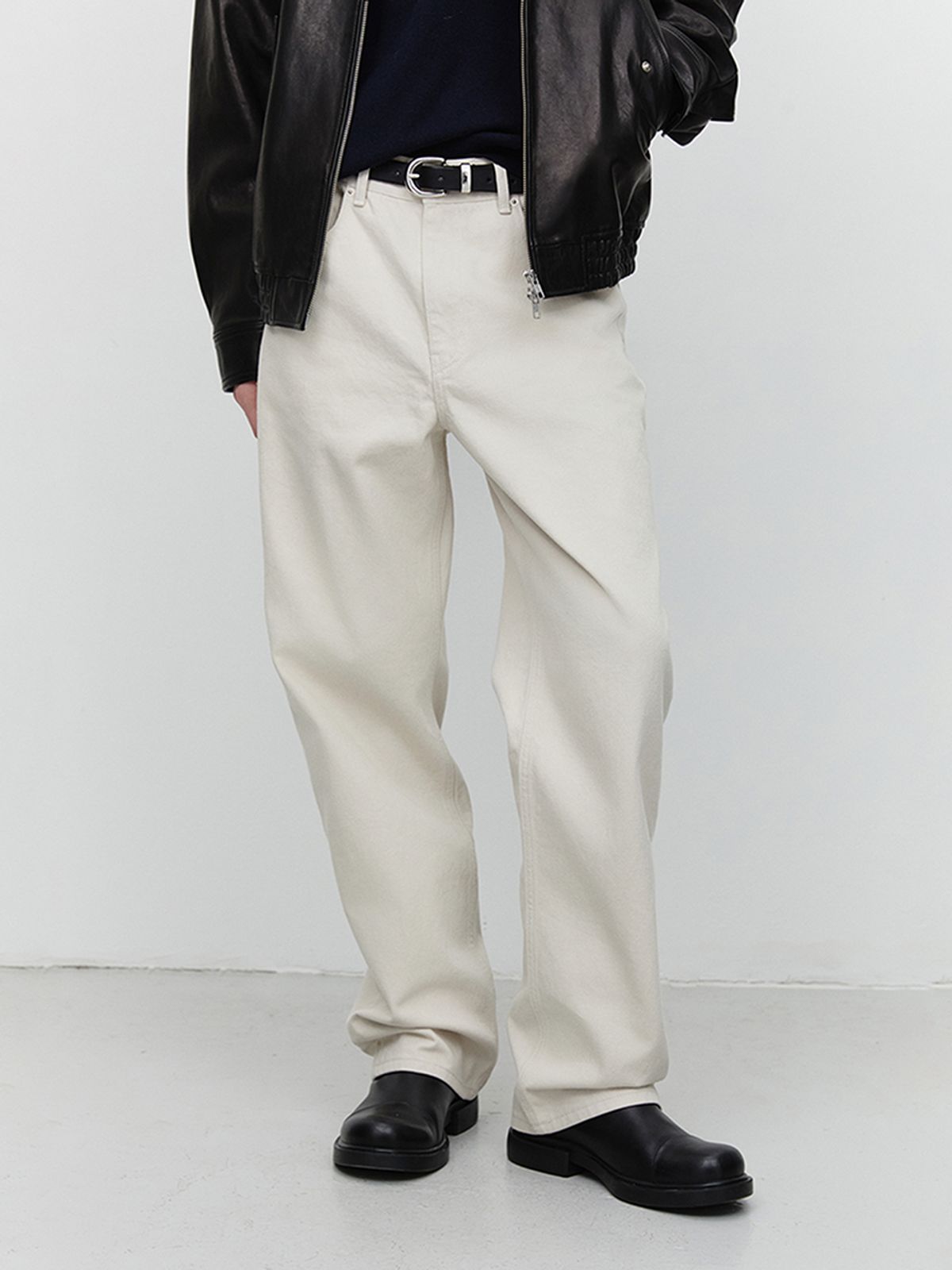 던스트 포 맨(DUNST FOR MEN) LOW RISE LOOSE JEANS_UDPA5A301_BEIGE