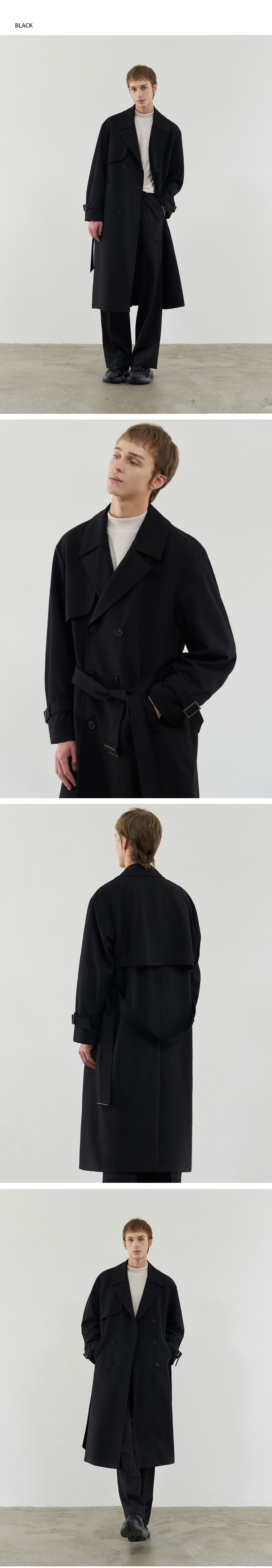 MUSINSA | DRAW FIT Oversized Wool Trench Coat [BEIGE]