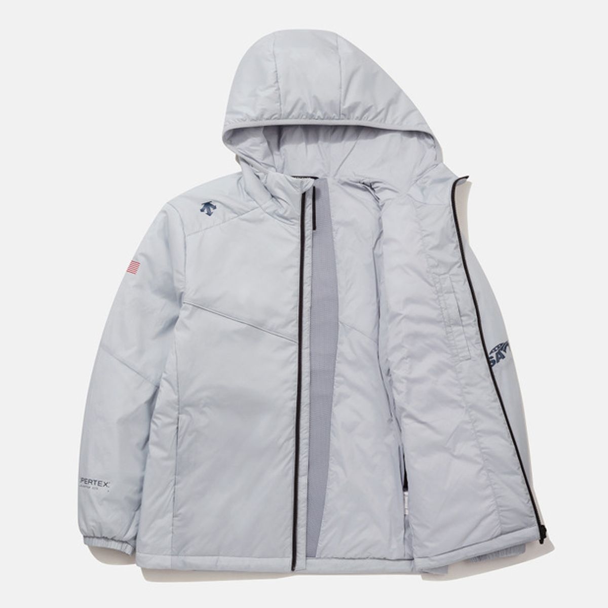 데상트(DESCENTE) USAT 퍼텍스 경량 패딩 자켓 그레이(SQ123IPD11)