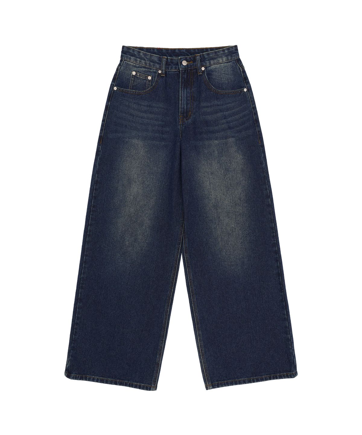 아메스 월드와이드(AMES-WORLDWIDE) OVERFIT STITCH DENIM PANTS DEEP BLUE