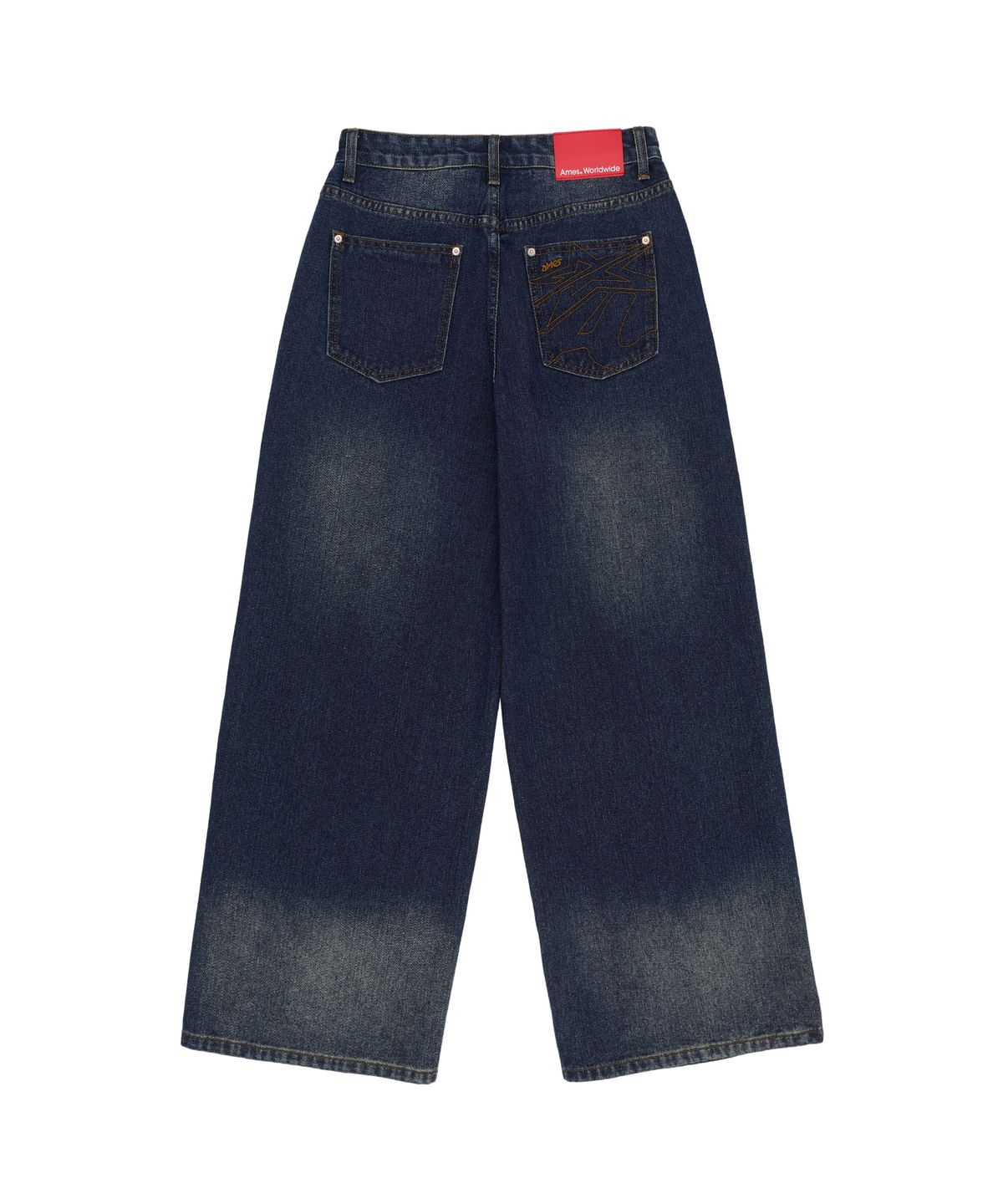 아메스 월드와이드(AMES-WORLDWIDE) OVERFIT STITCH DENIM PANTS DEEP BLUE