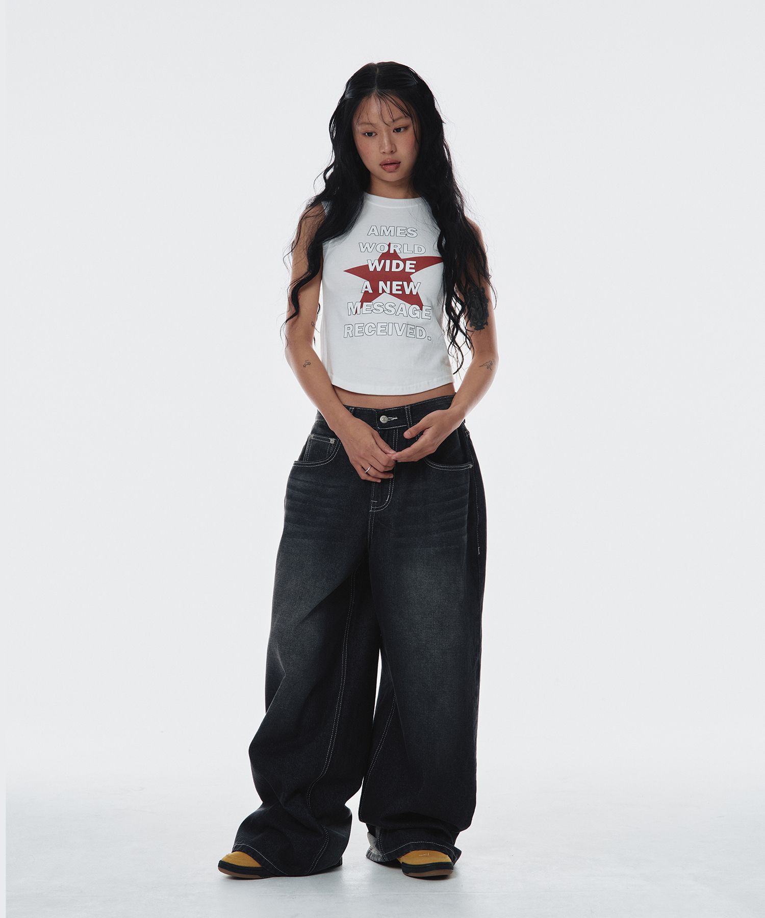 ★AMES-WORLDWIDE★OVERFIT STITCH DENIM PANTS BLACK★正規品 MUSINSA | AMES-WORLDWIDE OVERFIT STITCH DENIM PANTS BLACK