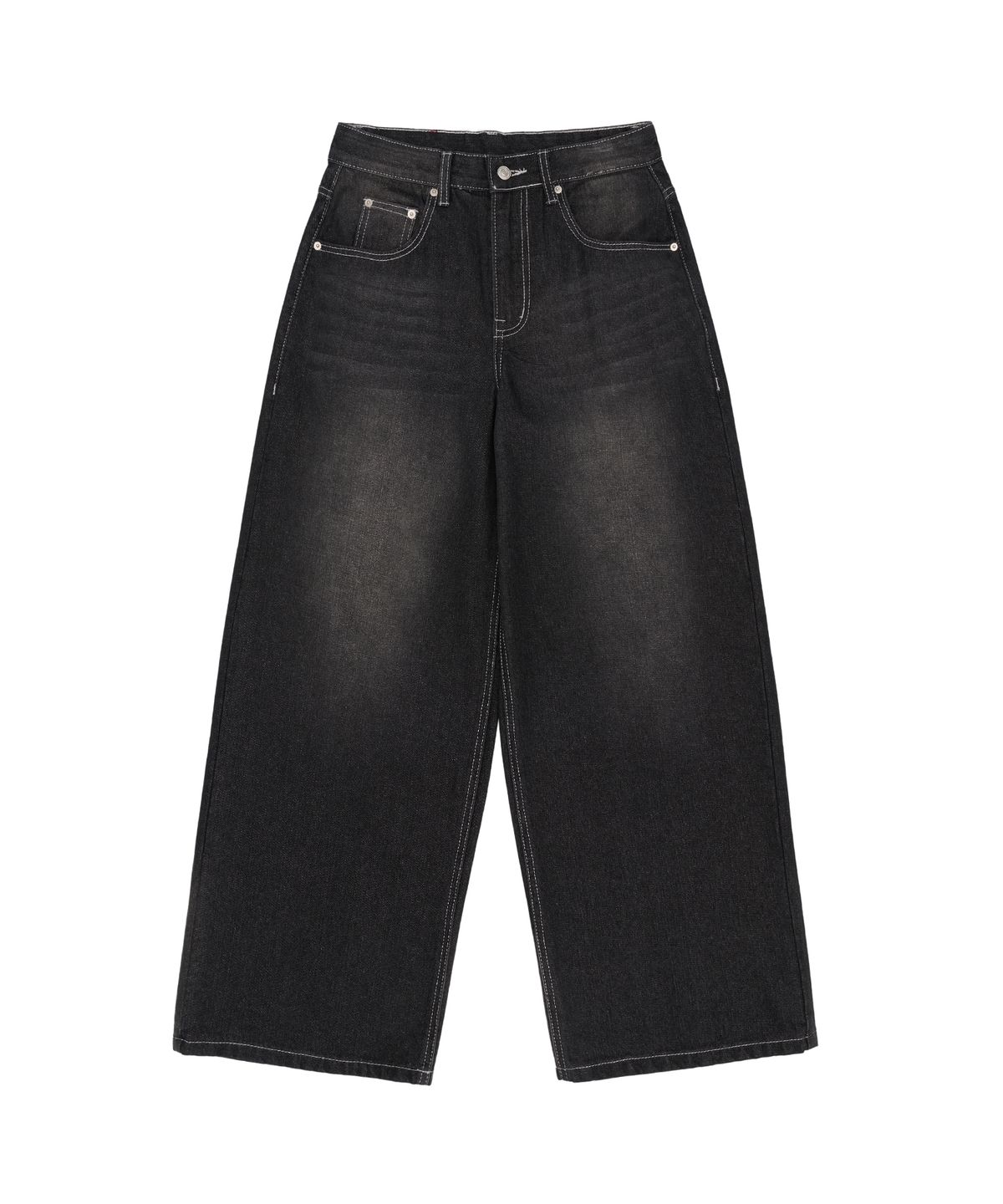 아메스 월드와이드(AMES-WORLDWIDE) OVERFIT STITCH DENIM PANTS BLACK