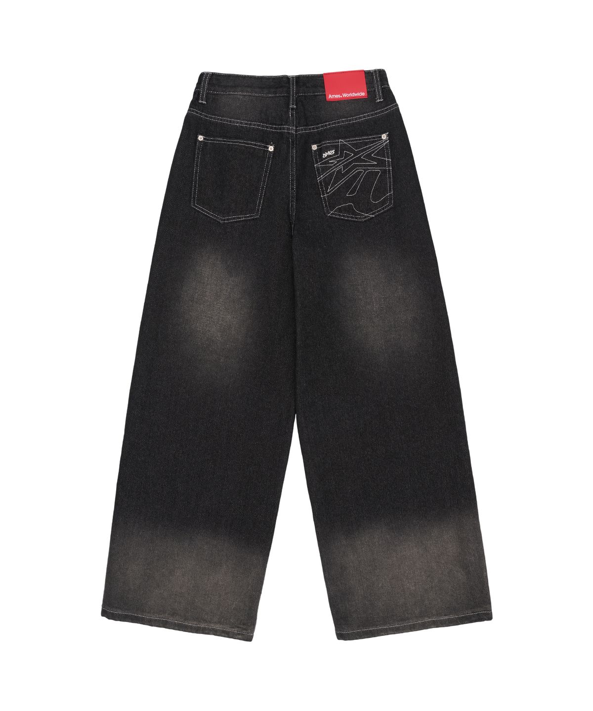 아메스 월드와이드(AMES-WORLDWIDE) OVERFIT STITCH DENIM PANTS BLACK