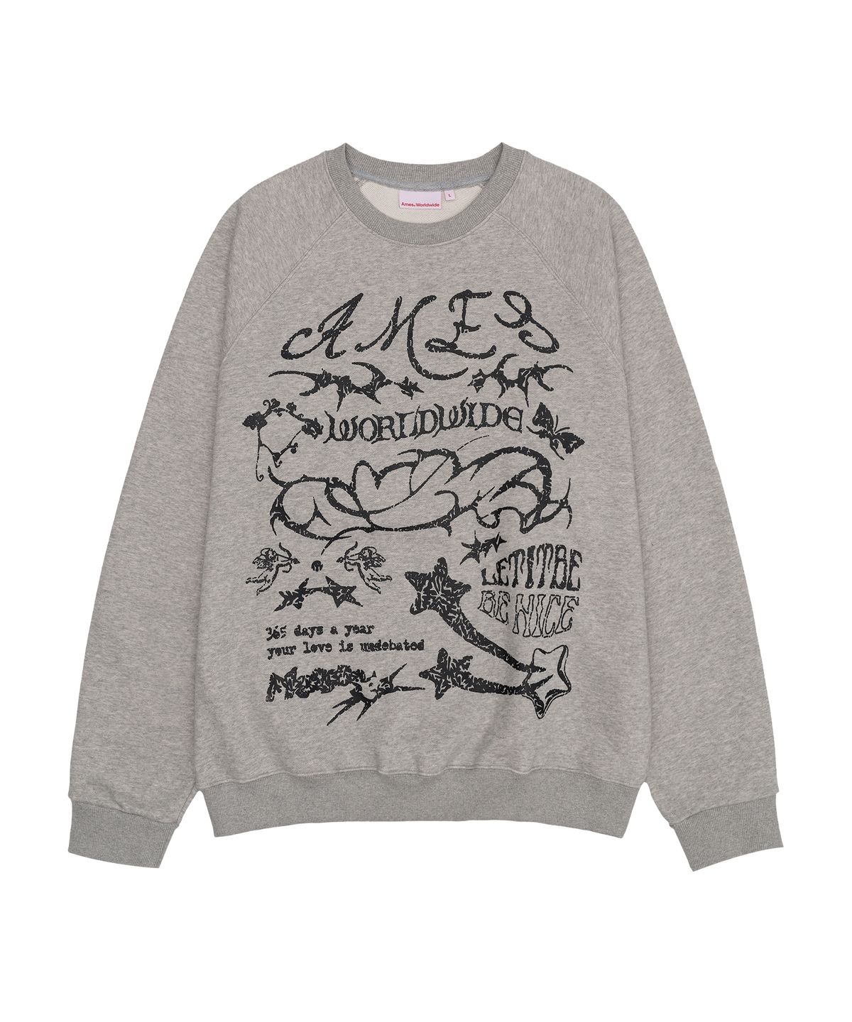 아메스 월드와이드(AMES-WORLDWIDE) GRAPHIC RAGLAN SWEATSHIRT GREY