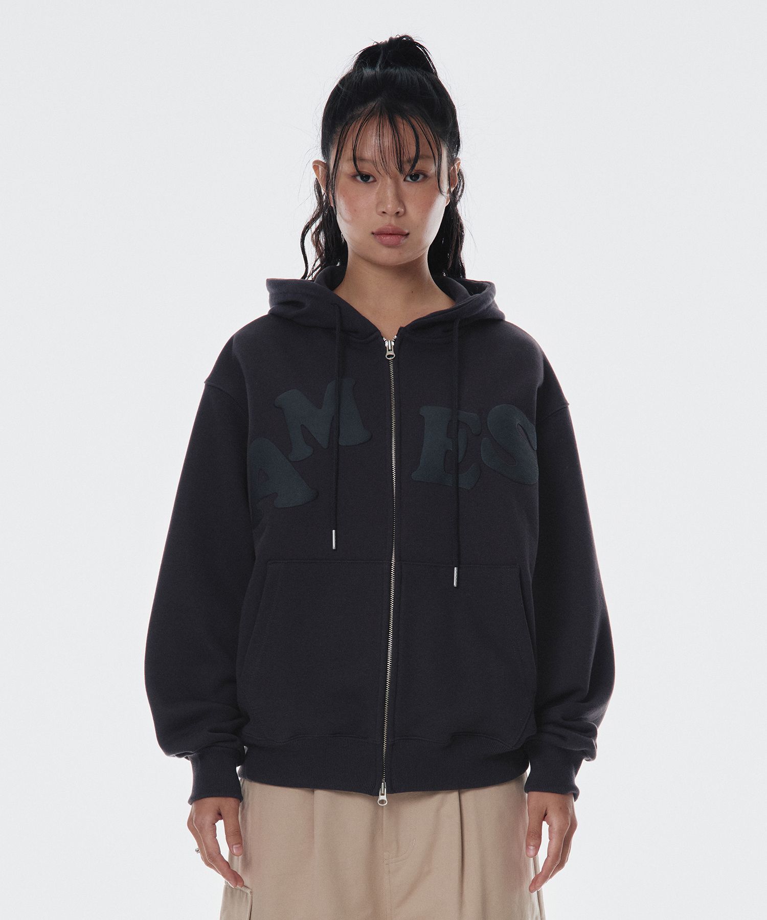 AMES-WORLDWIDE★Unisex★BIG TYPO HOODIE MUSINSA | AMES-WORLDWIDE BIG TYPO HOODIE ZIP UP CHARCOAL