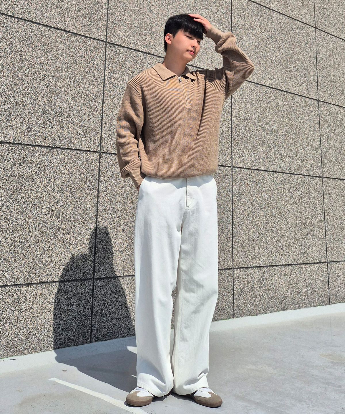 키뮤어(KIIMUIR) 워셔블 카라니트 하프집업_4 COLOR