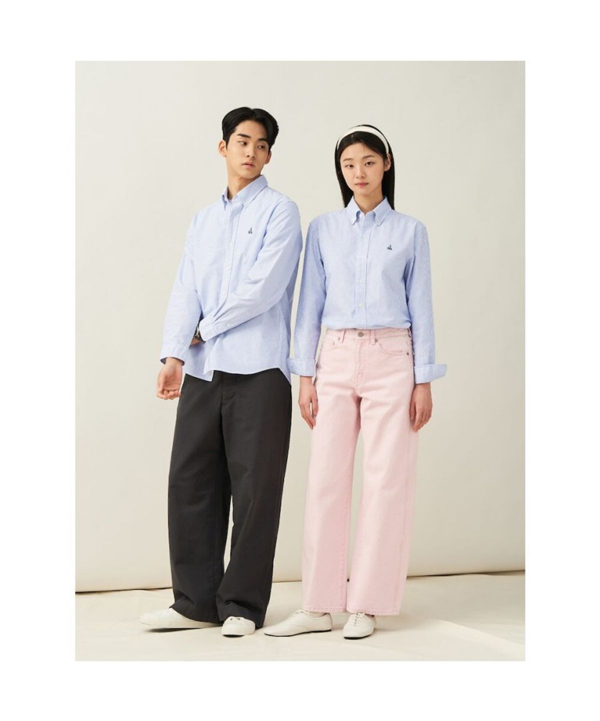 빈폴 멘(BEANPOLE MEN) [Essential] 남녀공용 옥스퍼드 스트라이프 셔츠  블루