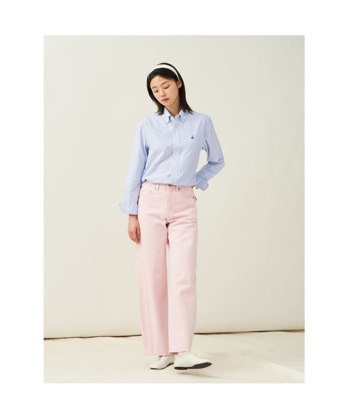 빈폴 멘(BEANPOLE MEN) [Essential] 남녀공용 옥스퍼드 스트라이프 셔츠  블루