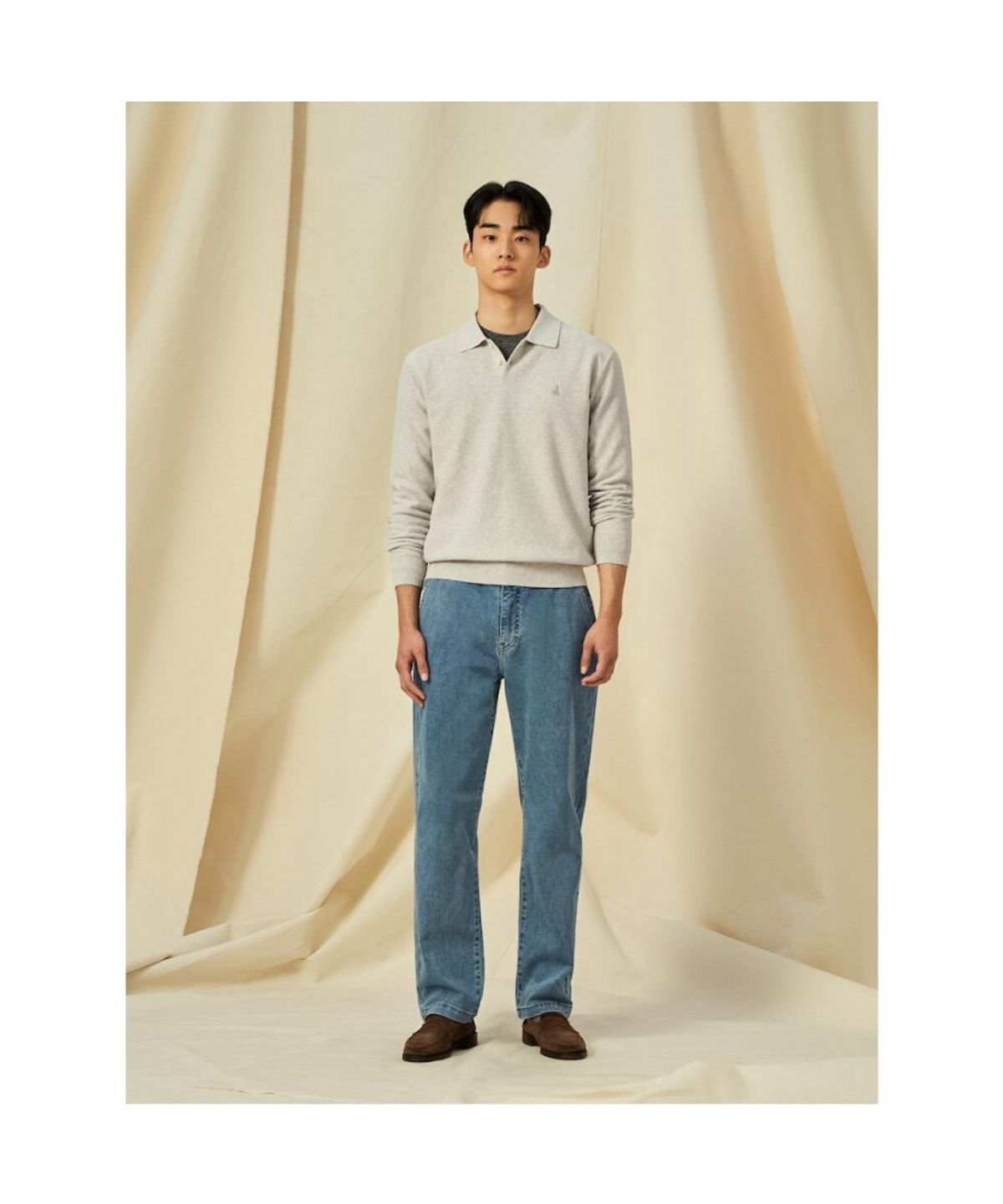 빈폴 멘(BEANPOLE MEN) 밴딩 저지 데님 팬츠  블루 (BC5121C75P)