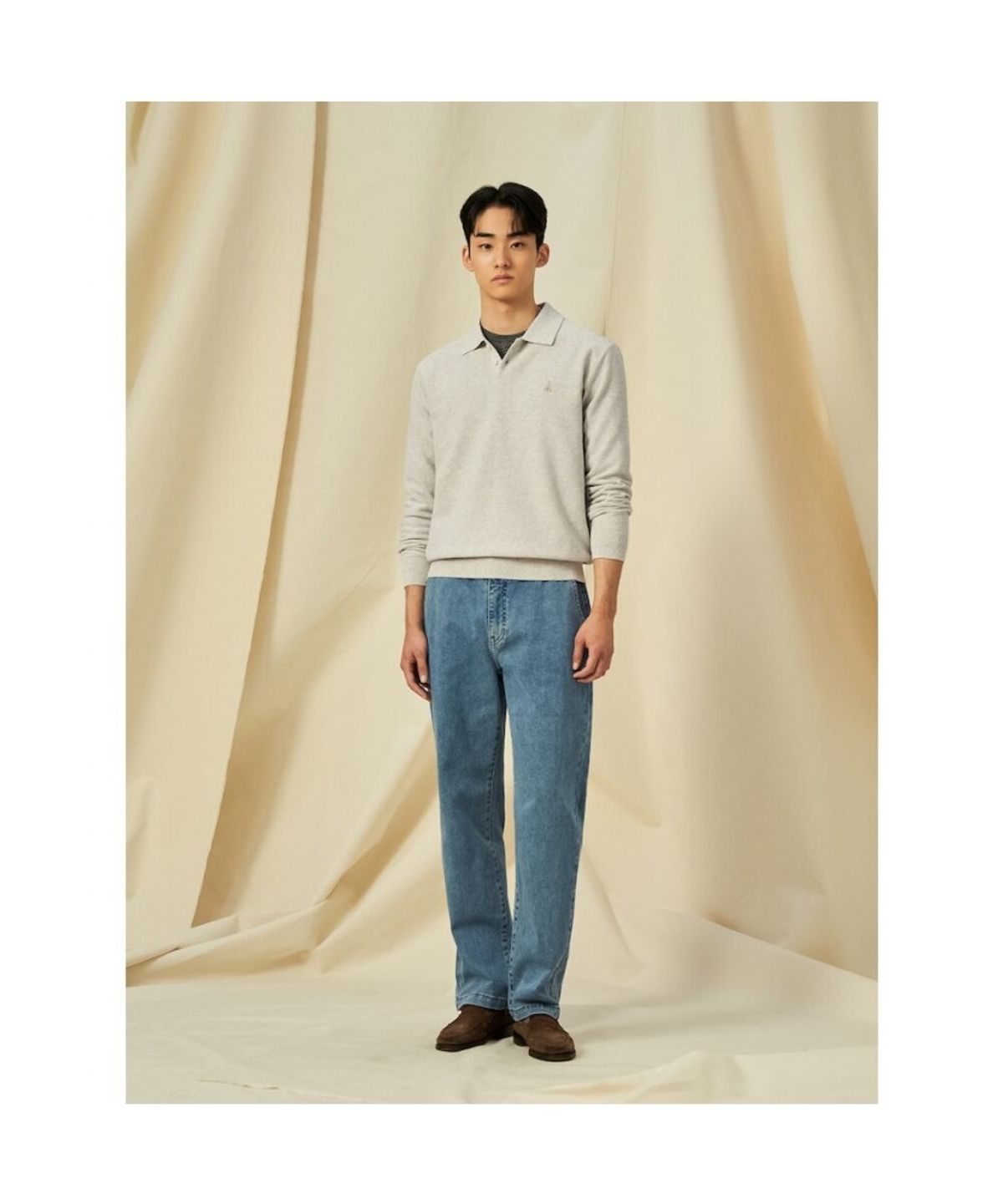 빈폴 멘(BEANPOLE MEN) 밴딩 저지 데님 팬츠  블루 (BC5121C75P)