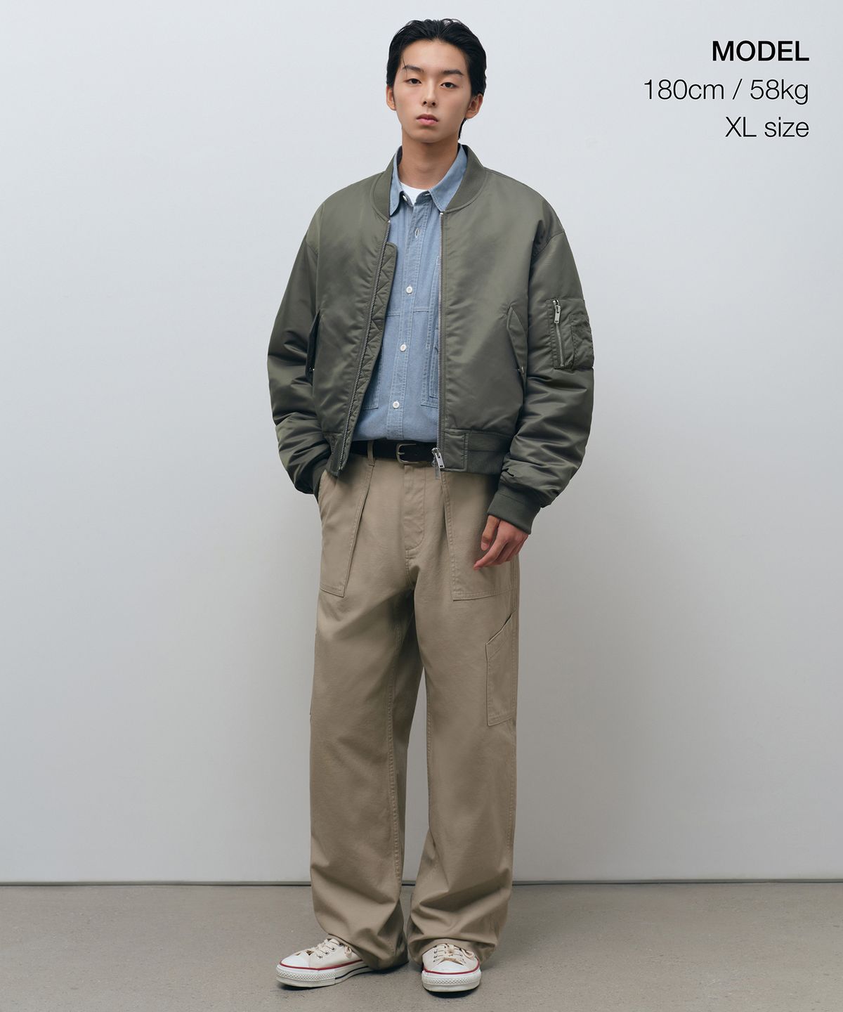 무신사 스탠다드(MUSINSA STANDARD) 쇼트 MA-1 보머 재킷 [카키]