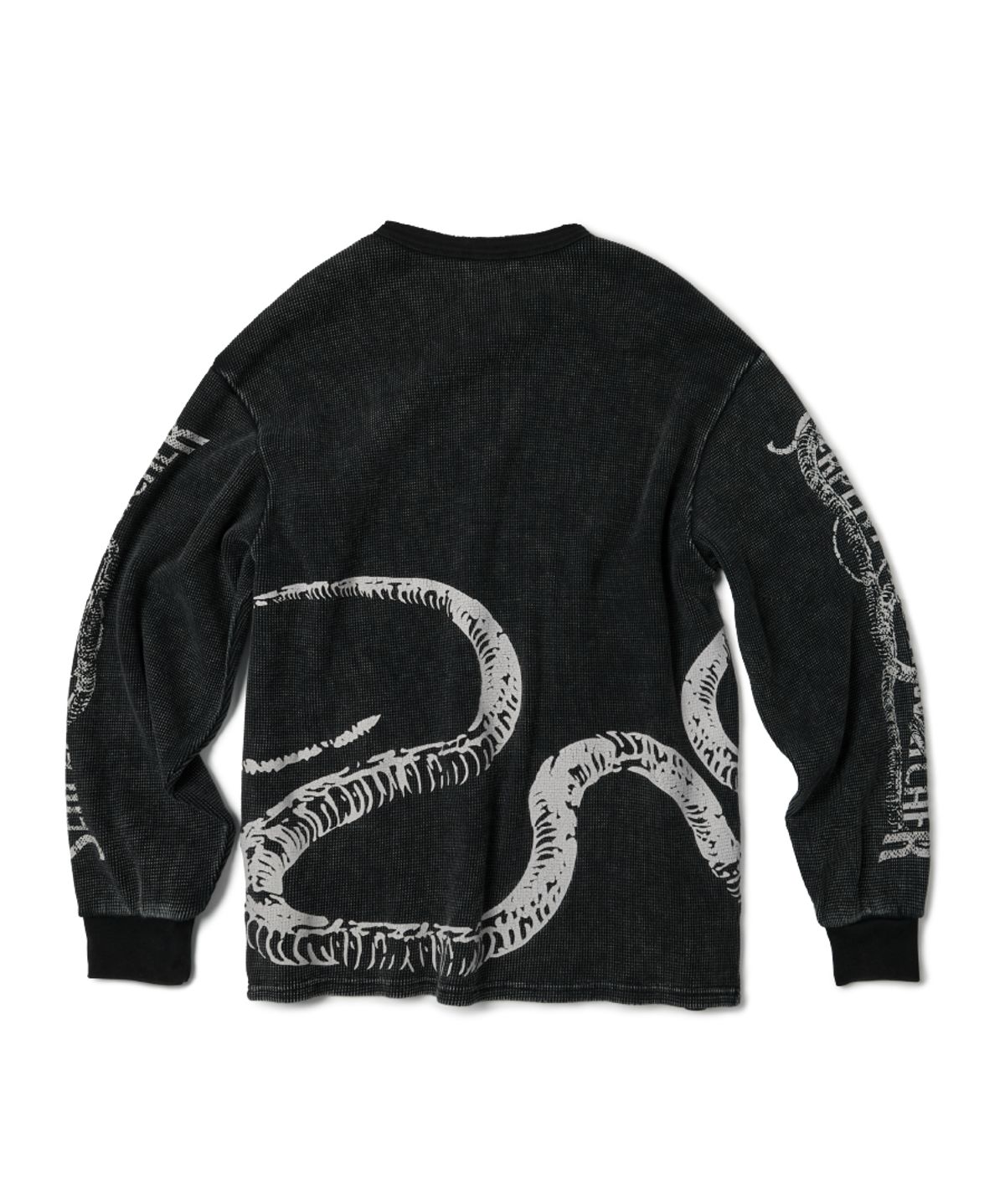 이티씨이(ETCE) BONE SNAKE HENLEY NECK WAFFLE KNIT (CHARCOAL)