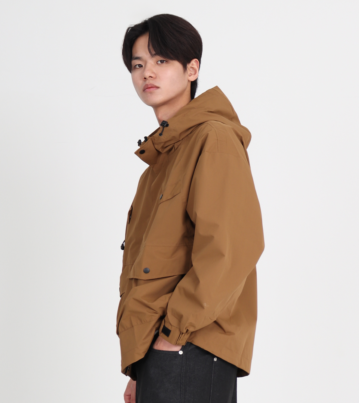 버튼서울(BUTTON SEOUL) [TEFLON] 나침반 바람막이 윈드브레이커 후드자켓 4color (모카베이지)