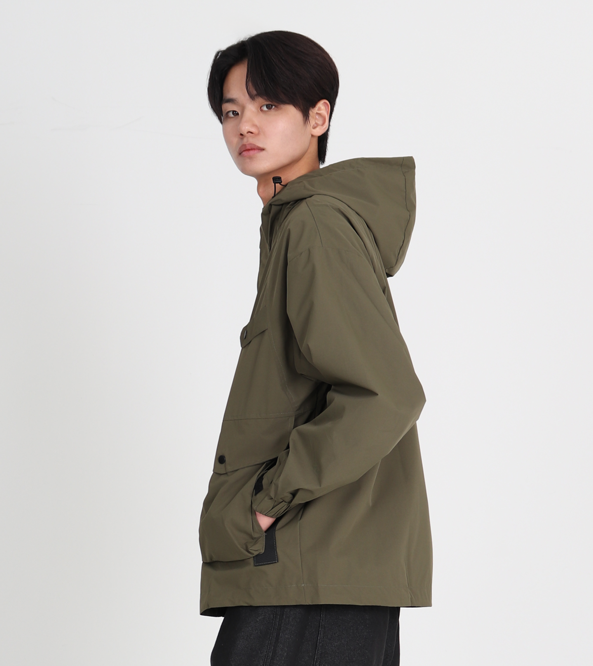 버튼서울(BUTTON SEOUL) [TEFLON] 나침반 바람막이 윈드브레이커 후드자켓 4color (카키)