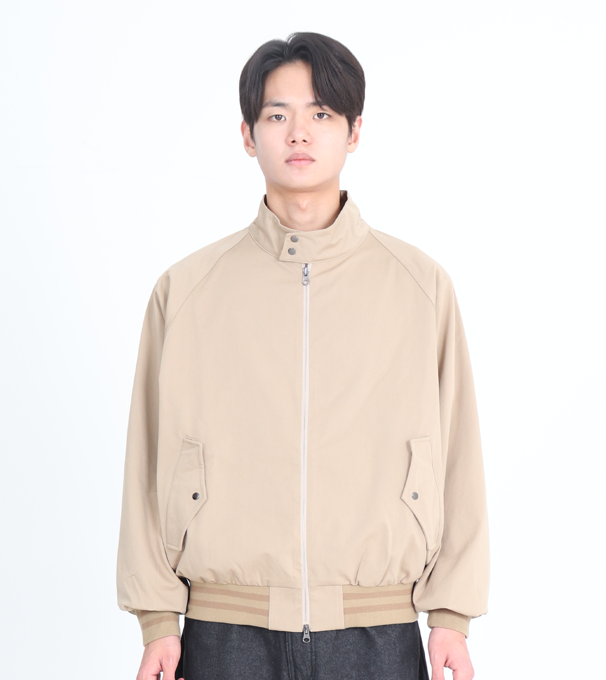 버튼서울(BUTTON SEOUL) 하이넥 카라 나그랑 시보리점퍼 2color (베이지)