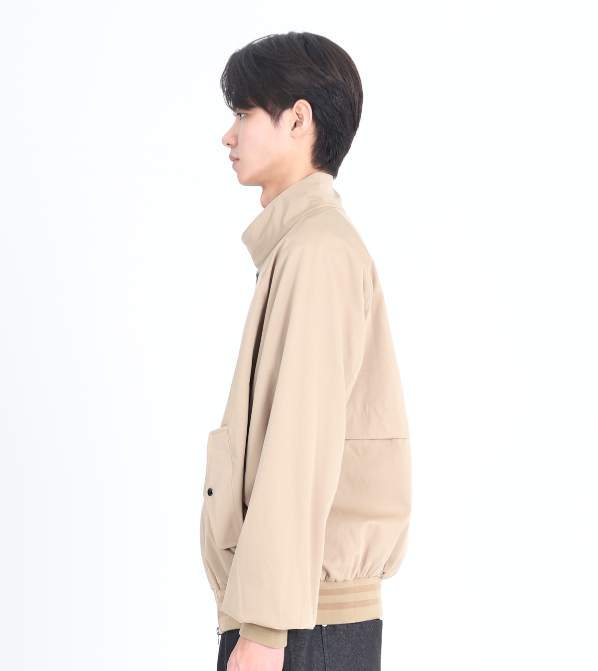 버튼서울(BUTTON SEOUL) 하이넥 카라 나그랑 시보리점퍼 2color (베이지)