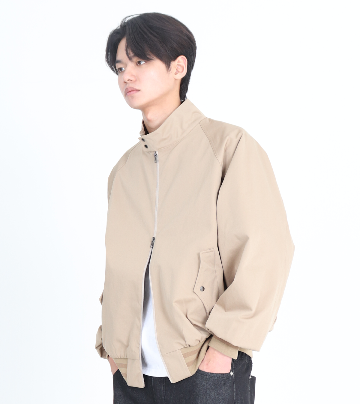 버튼서울(BUTTON SEOUL) 하이넥 카라 나그랑 시보리점퍼 2color (베이지)