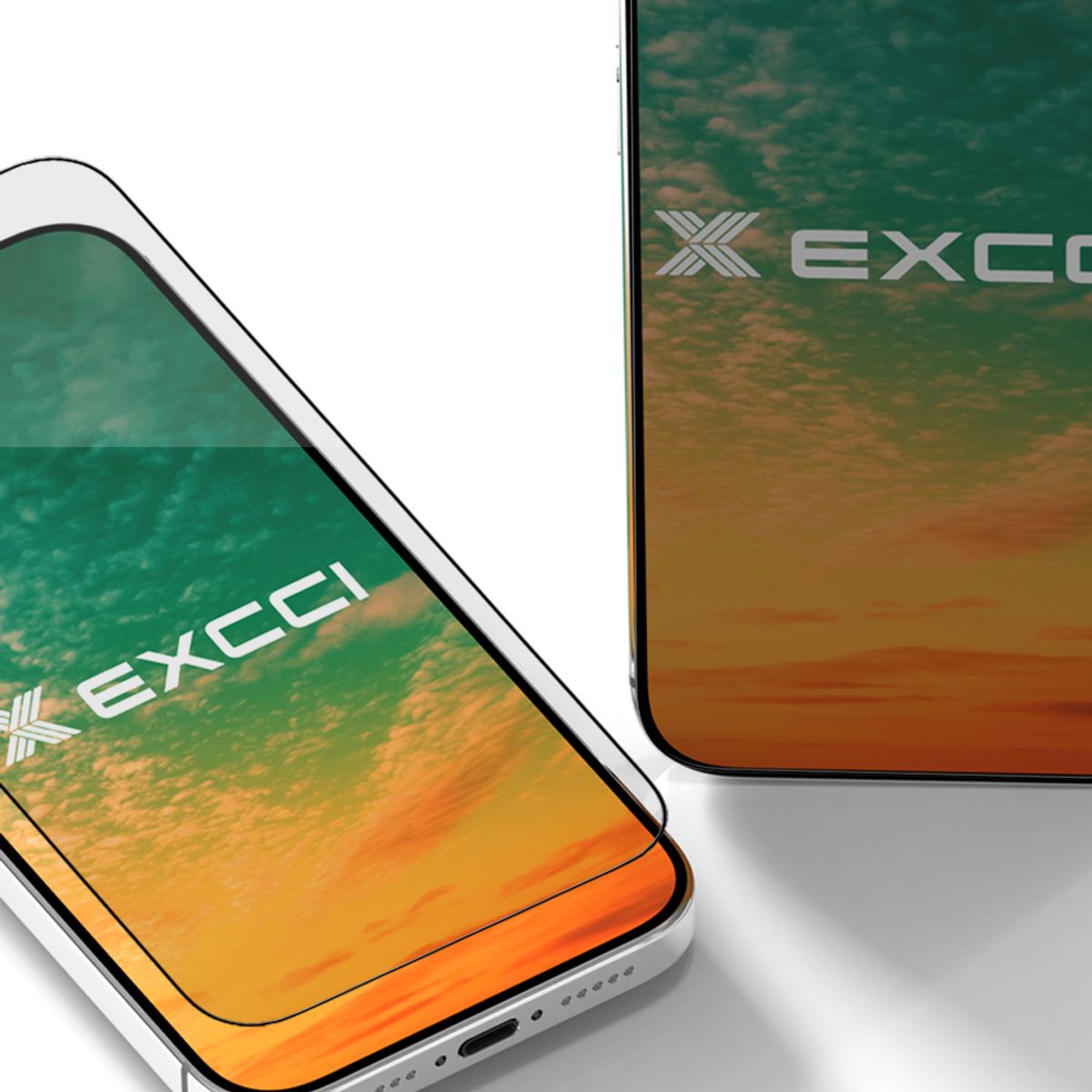 엑씨(EXCCI) 엑씨 아이폰 갤럭시 3스텝 핸지 강화유리 액정보호필름 2매