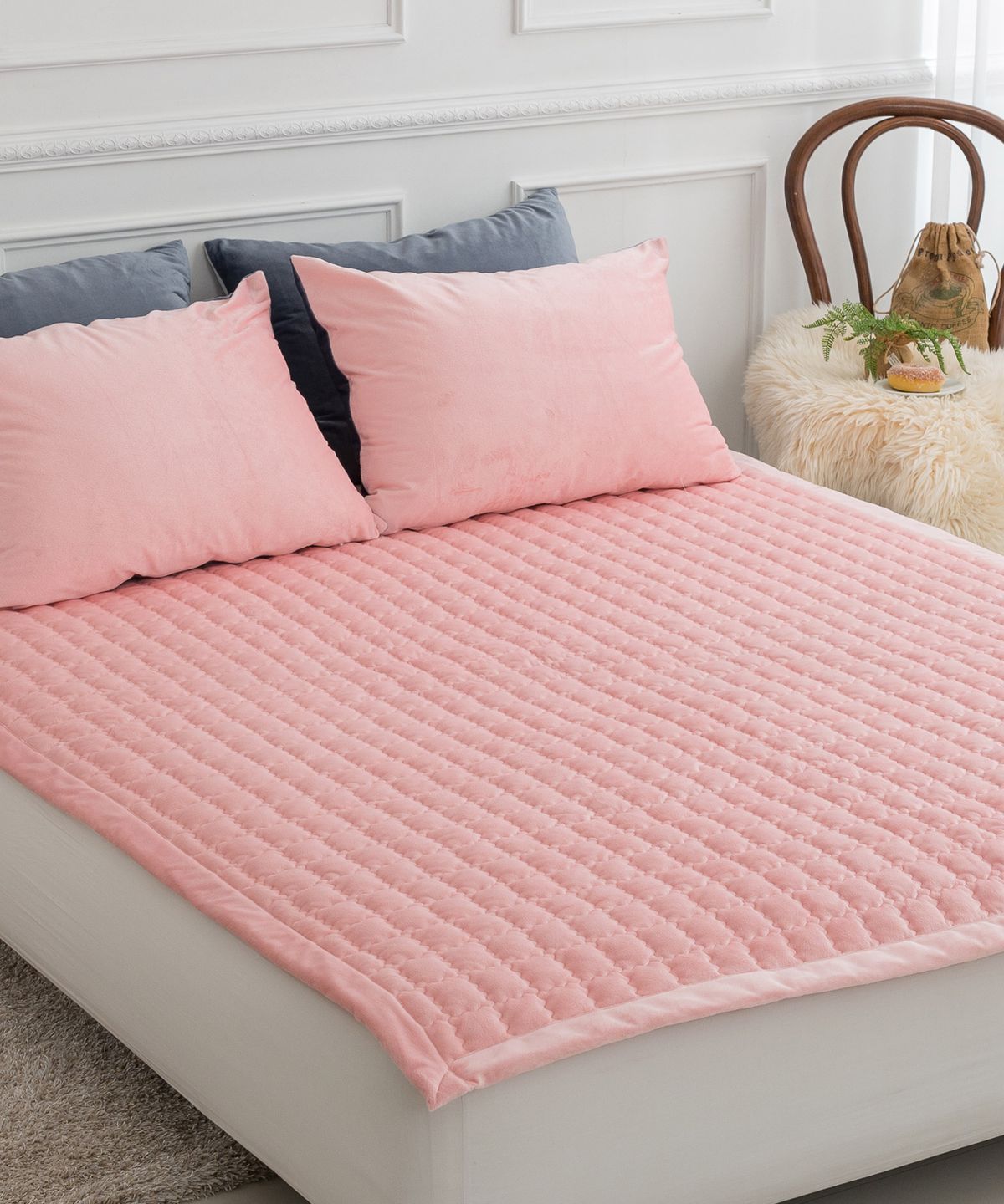 샤이닝홈(SHININGHOME) 더블리 에땅 극세사 고정밴드 침대패드 SS/Q 2size 3컬러
