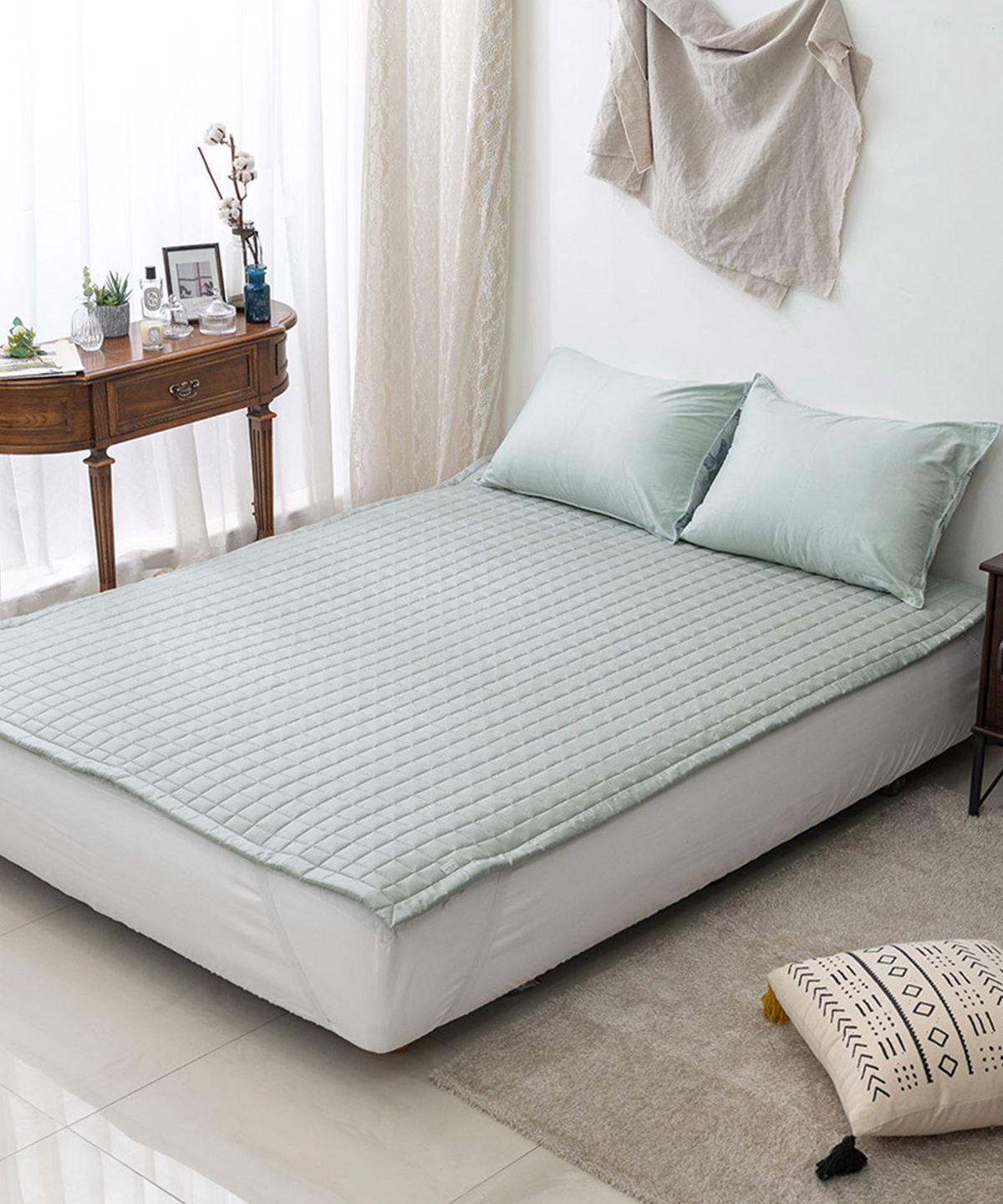 샤이닝홈(SHININGHOME) 더블리 그레인 순면 고정밴드 논슬립 침대패드 SS/Q 2size 5컬러