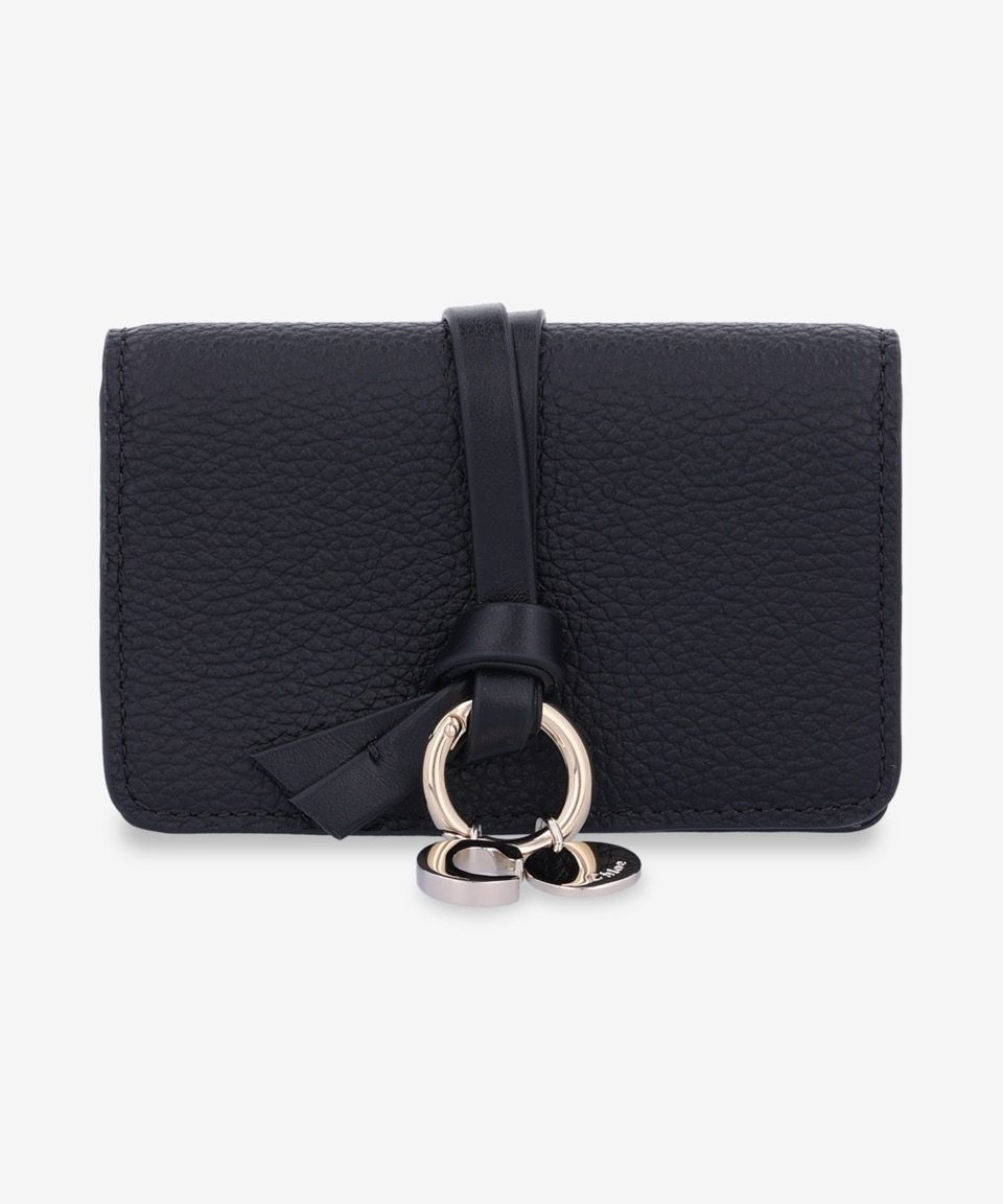 MUSINSA | CHLOE Alphabet Flap Card Holder - Black / CHC21WP015F57001