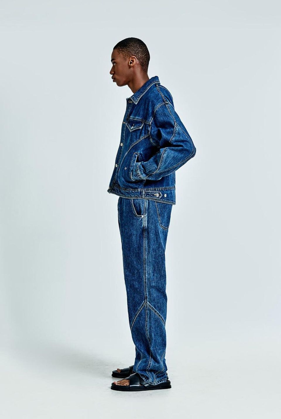 MUSINSA公式 | 51PERCENT Tunnel Lining denim Jacket - Deep Blue