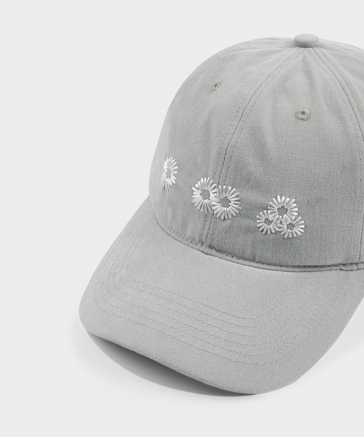 마이딥블루메모리즈(MY DEEP BLUE MEMORIES) Newvy Logo Peach Ball Cap (GREY)