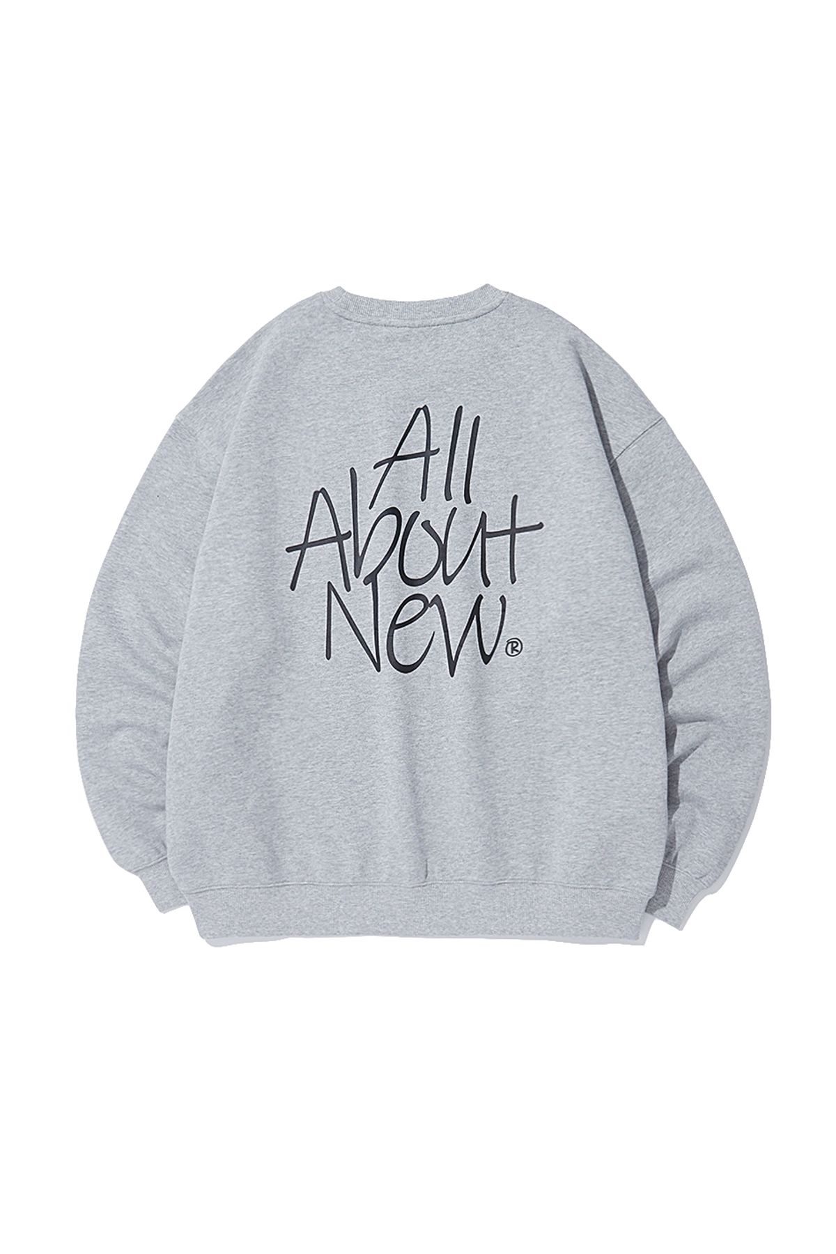 올어바웃뉴(ALL ABOUT NEW) 흘림체 로고 맨투맨 M그레이 ANZ1TM31GMG