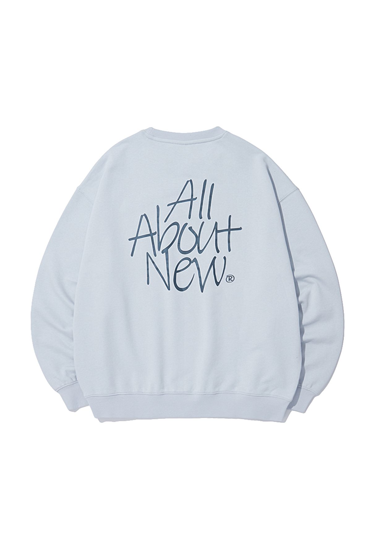 올어바웃뉴(ALL ABOUT NEW) 흘림체 로고 맨투맨 L블루 ANZ1TM31GLB