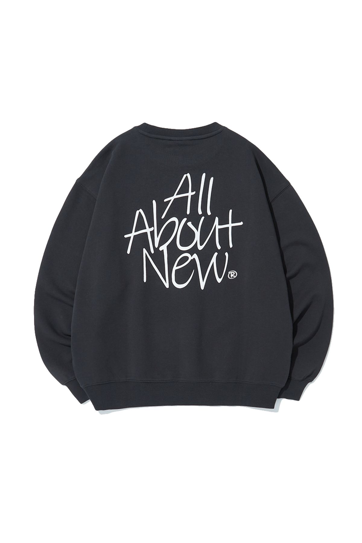 올어바웃뉴(ALL ABOUT NEW) 흘림체 로고 맨투맨 D그레이 ANZ1TM31GDG