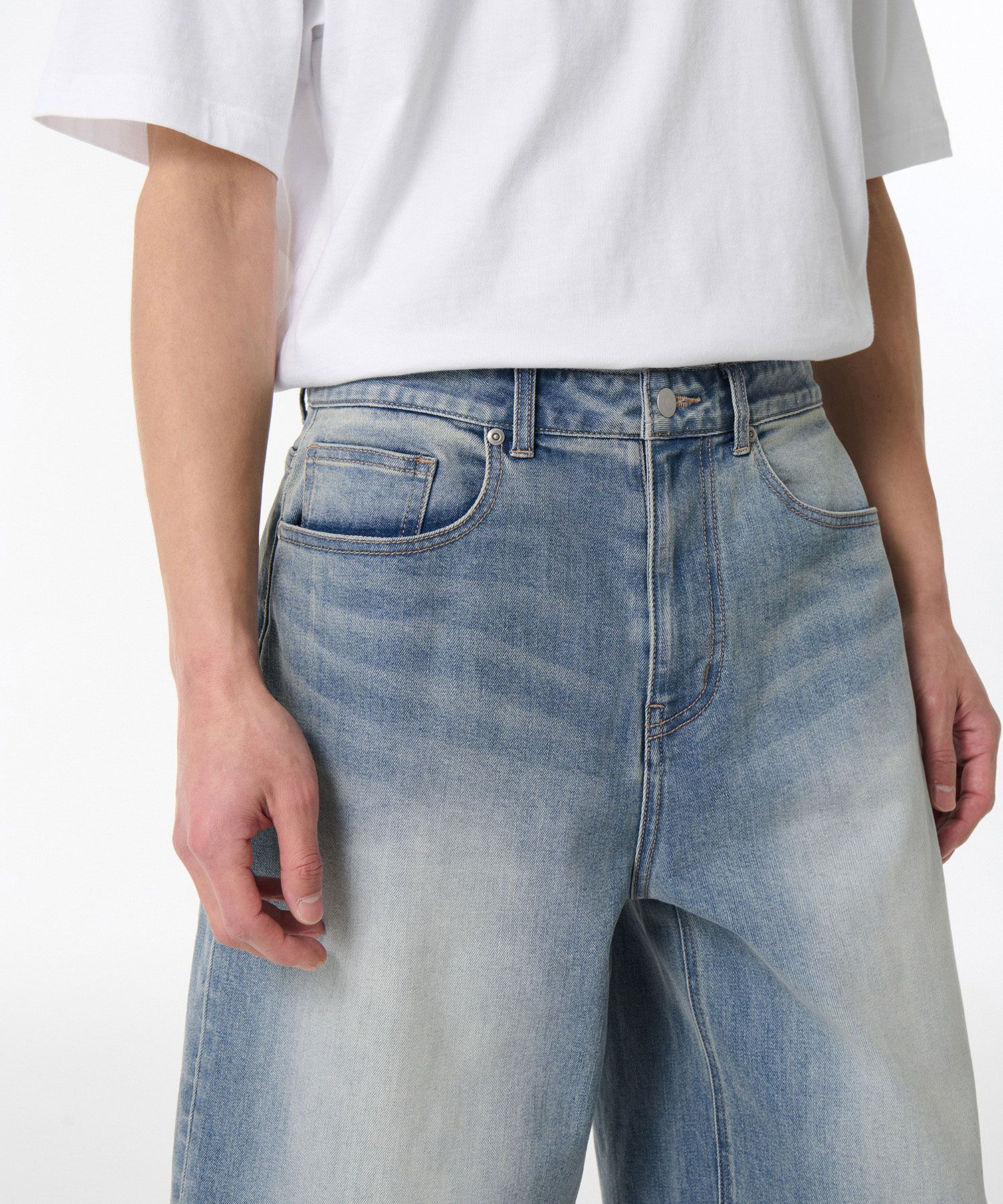 ★MUSINSA STANDARD★ Big Brush Cargo Bermuda Denim Pants Sky MUSINSA | MUSINSA STANDARD Big Brush Cargo Bermuda Denim