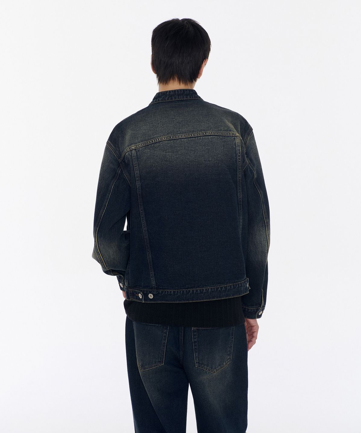무신사 스탠다드(MUSINSA STANDARD) 데님 레이싱 트러커 재킷 [다크 블루]