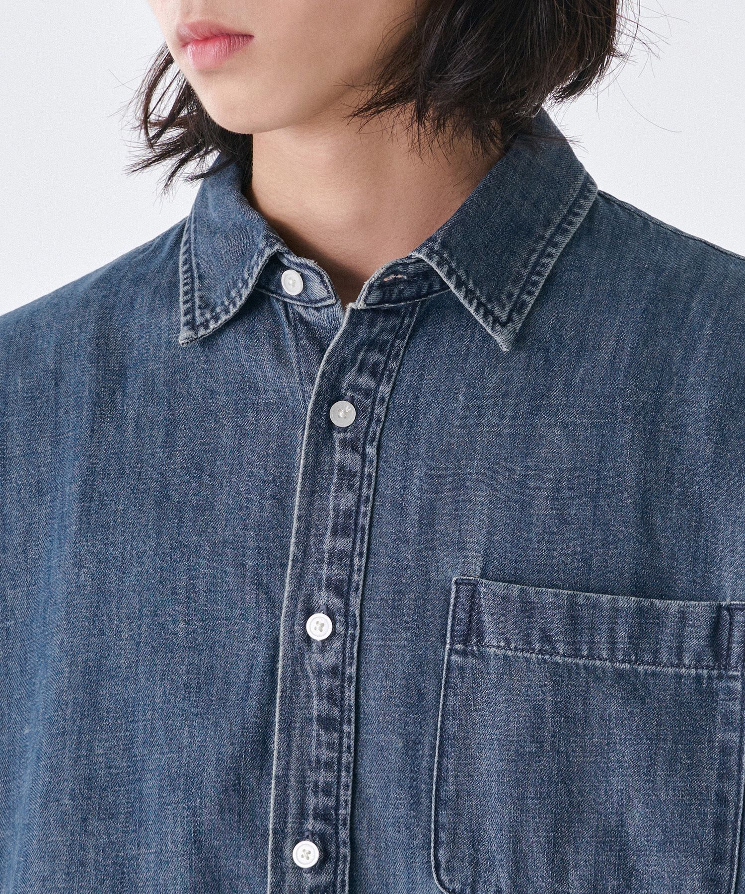 ★MUSINSA STANDARD★ Oversized short sleeve denim shirt deep MUSINSA | MUSINSA STANDARD Oversized short sleeve denim