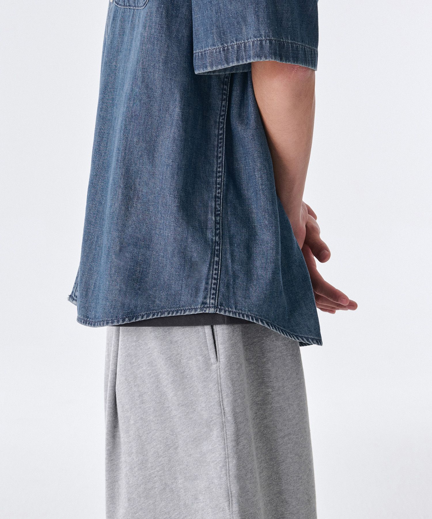 ★MUSINSA STANDARD★ Oversized short sleeve denim shirt medi MUSINSA | MUSINSA STANDARD Oversized short sleeve denim
