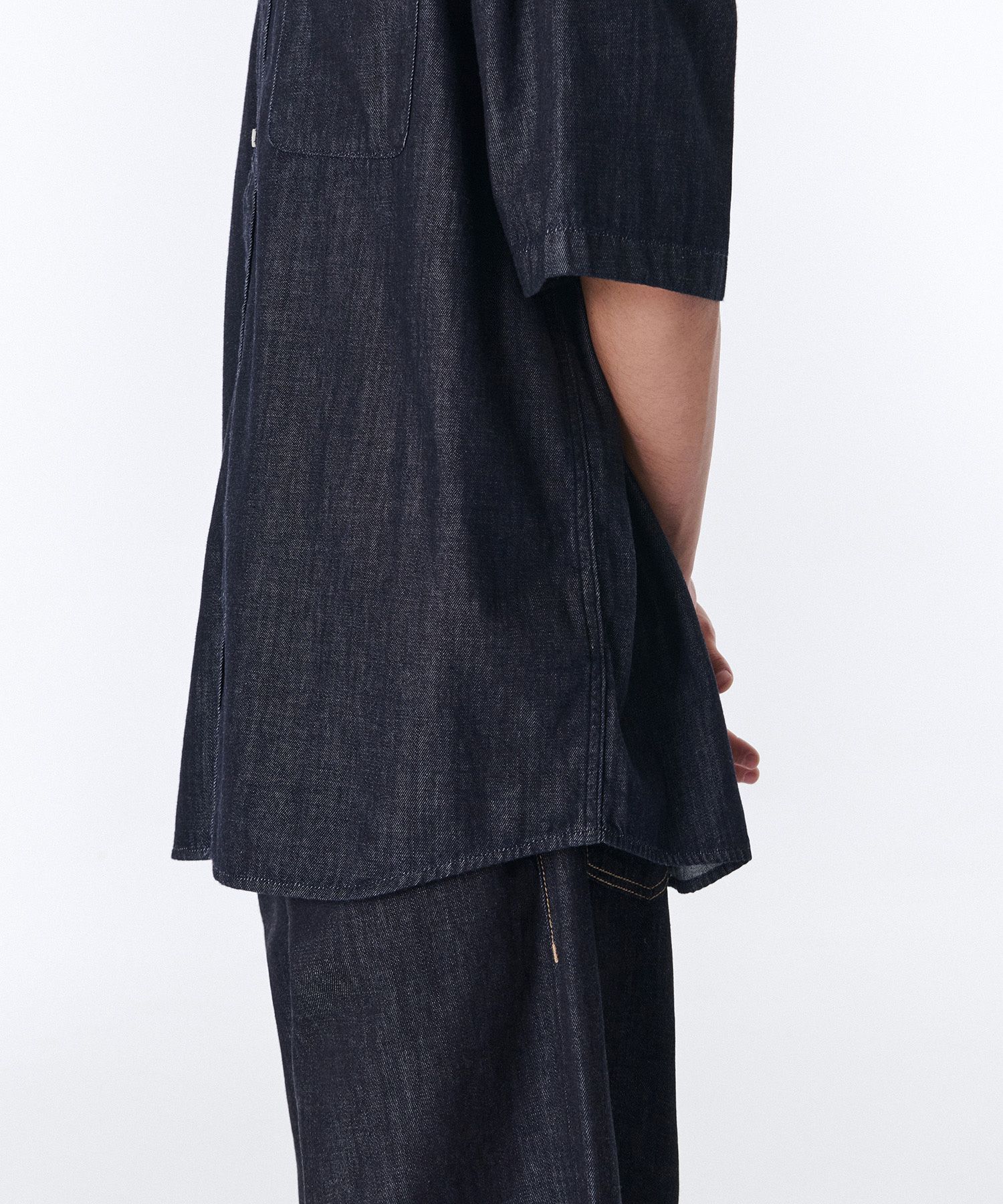 ★MUSINSA STANDARD★ Oversized Short Sleeve Denim Shirt Raw MUSINSA | MUSINSA STANDARD Relaxed Wool Like Short Sleeve
